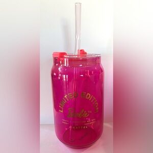 Barbie Limited Edition glass tumbler: pink with gold accents, 16oz